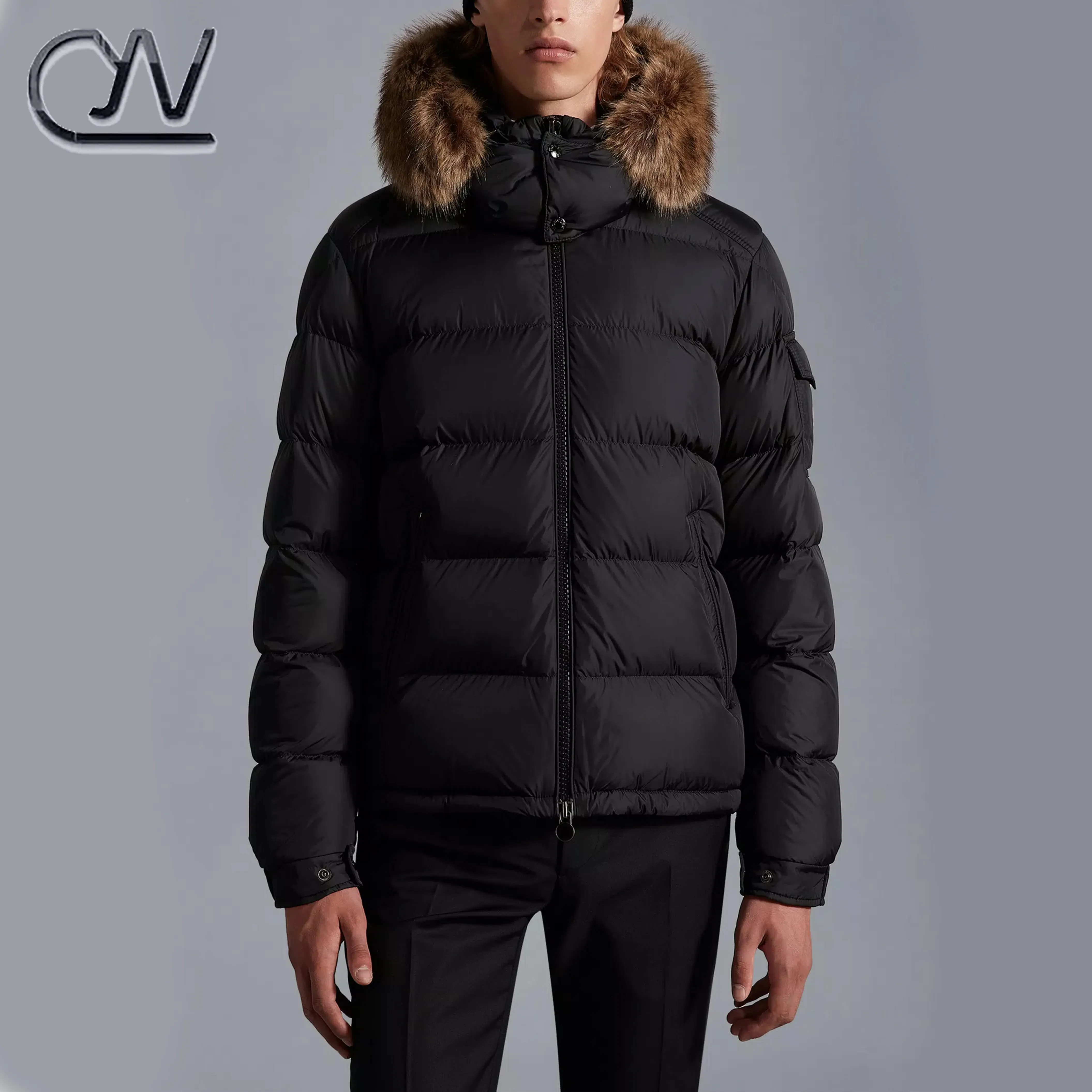 Wholesale Puffer Faux Fur Jacket Abbigliato Winter Down Coat Ropa Brasilera Define Custom Jacket Mens with Hood