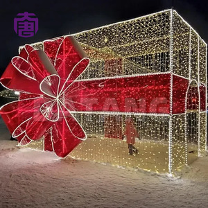 Luces decorativas 3D para exteriores en forma de caja de regalo para centros comerciales, plazas de festivales navideños e iluminación de días festivos públicos. - Product Image 2
