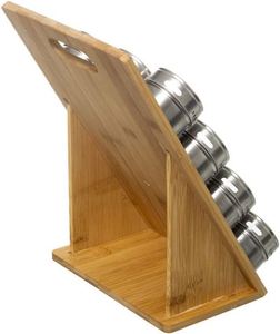Factory Direct Bamboo High Quality Kitchen <b>Shelf</b> Rack Tiered Bamboo Magnetic Spice Rack - Product Image 3