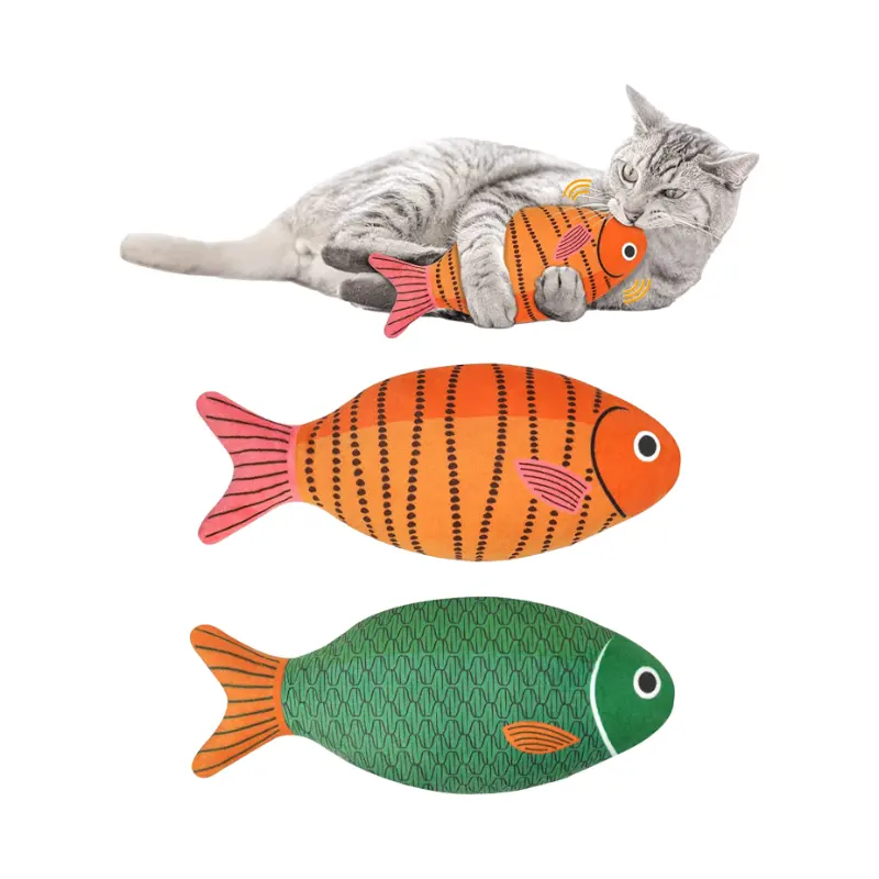 Sang trọng mèo nhai đồ chơi thực tế catnip Cá Cắn kháng đồ chơi với chuông bên trong tương tác mọc răng đồ chơi cho mèo