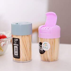 <b>Toothpick</b> Holder Portable Flip Top Bamboo <b>Toothpicks</b> Storage Box With Lid For Home And Travel Use - Product Image 2