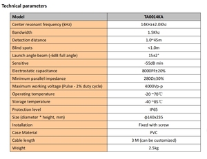 14 khz अल्ट्रासोनिक दूरी-लंबी दूरी माप 1-45 मीटर - Product Image 4