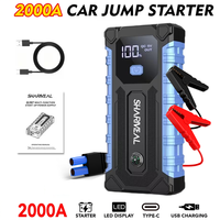 SHARMEAL OEM&ODM Démarreur de Voiture Portable 12V 6000mAh avec Batterie au Lithium et Power Bank 2000A pour Voiture