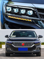 Pour VW Passat 2019-2020, ensemble de phares LED style matrice, DRL bleu, clignotant séquentiel, lentille de projecteur, Plug and Play, paire