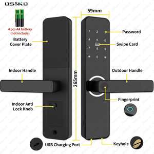 Serrures Biométriques Intelligentes pour Maison Connectée Tuya : Système d'Entrée Numérique Sans Clé, Poignée de Verrouillage à Empreinte Digitale, Carte Mémoire Numérique en Bois - Product Image 6
