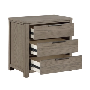 ตู้ข้างเตียง 3 ลิ้นชัก สีเทาอ่อน สไตล์ร่วมสมัย พร้อมลิ้นชักแบบ Dovetail สำหรับห้องนอน - Product Image 3