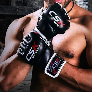 आधा उंगली वयस्क मय थाई Sandboxing लड़ाई एमएमए पंचिंग बैग प्रशिक्षण पेशेवर लड़ाई UFC मुक्केबाजी दस्ताने