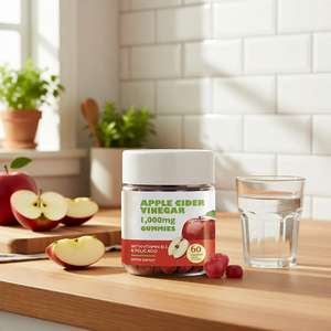 Gomitas de Vinagre de Sidra de Manzana Premium 1000mg con <span class=keywords><strong>Vitamina</strong></span> <span class=keywords><strong>B12</strong></span> y Ácido Fólico para el Metabolismo de Adultos, Salud Intestinal y Apoyo Diario al Bienestar - Product Image 5