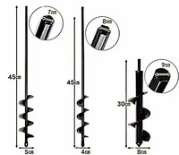 Foret spirale de jardin multi-tailles pour tarière, outils résistants à la rouille pour le creusement du sol, accessoires pour outils électriques, forets