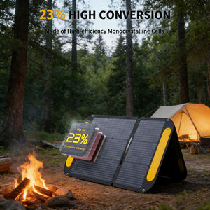 Panneau solaire portable pliable noir haute efficacité, résistant aux intempéries, 100W 19V (23% de conversion), avec béquilles réglables - Product Image 4