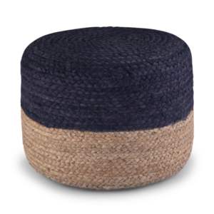 Pouf traditionnel Db Lydia bleu marine en MDF naturel avec rangement, pour intérieur et extérieur, tabouret ottoman - Product Image 6