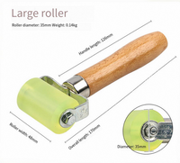 Rodillo de insonorización para coche con mango de madera/plástico, herramienta de rodillo de goma para filtro de sonido y ruido en sistemas de audio automotriz