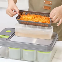 Custom LOGO Handmatige Multifunctionele Drie-in-één Voedselhakker Container Fruit- en Groentesnijder Ui-Aardappel Snijder