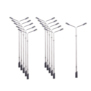 10pcs <span class=keywords><strong>LED</strong></span> đèn đường thu nhỏ 1:75/100/150/200 quy mô đôi-head diorama cột đèn cho mô hình đường sắt xây dựng bố trí <span class=keywords><strong>ho</strong></span> N Z - Product Image 1