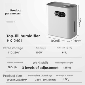 Humidificateur domestique chauffant et hydratant, ultrasonique, 6,5 L, pour bureau, avec contrôle par application, minuterie, Wi-Fi, silencieux, <span class=keywords><strong>diffuseur</strong></span> d'arômes - Product Image 3