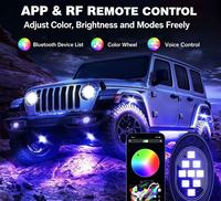 Bande lumineuse néon LED 7 couleurs RVB 12V étanche IP67 pour sous-sol de voiture avec contrôle à distance par application RF et Bluetooth, intensité réglable