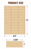 Étiquettes autocollantes Kraft 200 feuilles 6000 étiquettes rectangulaires autocollantes inscriptibles écologiques pour emballage 216x280mm Laser