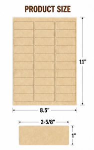 Kraft Label <b>Stickers</b> 200 Sheets 6000 Labels Rectangular Self-Adhesive Writable Eco-Friendly Packaging Labels - Product Image 2