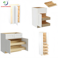 Armoires de cuisine blanches de style Shaker, taille américaine modulaire, fabrication complète, prêtes à assembler, en bois massif