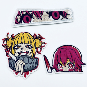 Custom Anime Embroidered Textile Weaving Patch Unisex Character Fabric <b>Iron</b> on Badge for Bags & Clothing - Product Image 3