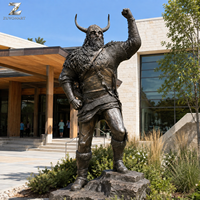 Statue de guerrier viking en bronze, artisanat métallique, sculpture artisanale durable grandeur nature pour la décoration de musées, parcs, places et hôtels