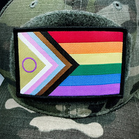 Promotion progrès fier arc-en-ciel drapeau tissage marque Patch personnalisé drapeau Gay patchs