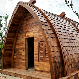 Maison flottante en bois courbée, préfabriquée, pour hôtel de loisirs en plein air, design rustique, installation facile, maisons en bois - Product Image 1