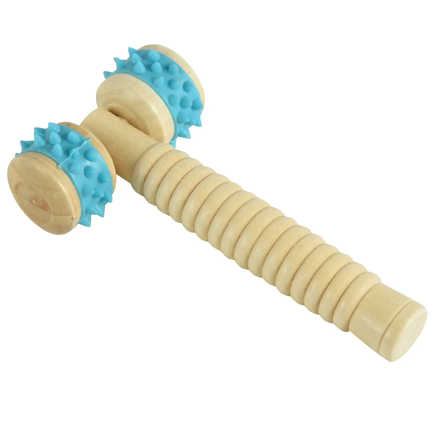 Two Wheel Portable Wooden handheld Roller Massager Therapy Massage Tools Perfect Self Massager For Body Neck Shoulder Arms Legs