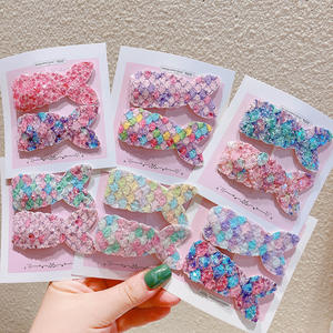 Moda dulce y linda con flequillo lateral pinza de pelo rota <span class=keywords><strong>Dream</strong></span> Mermaid Princess Glitter pinza de pelo de cola de pez para niños - Product Image 1