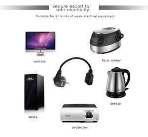 Eu C14 <span class=keywords><strong>H05vv</strong></span> <span class=keywords><strong>F</strong></span> 0.75mm2 Điện PC Cáp Điện Mở Rộng Dây Dây IEC C14 Schuko Cắm - Product Image 2