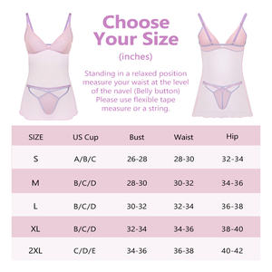 ODM OEM set pakaian tidur wanita desain terbaru gaun malam Mesh merah muda indah gaun malam sentuhan intim - Product Image 5