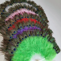 Éventails en plumes de marabout de dinde 100 % naturelles, éventails en plumes de paon, éventails à main pour spectacle de danse orientale, burlesque et spectacles sur scène