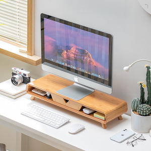 Soporte Elevador para Monitor de Computadora, Estante de Almacenamiento de Escritorio de Madera con Repisa para Organización de Escritorio - Product Image 1