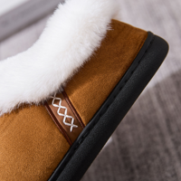 Chaussons d'hiver chauds et plats en fausse fourrure pour femmes, en suède synthétique, doux et moelleux, antidérapants pour l'intérieur