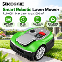 Tondeuse robot KEGGIE CE RoHS avec caméra, 3000m², 4.0Ah, largeur de coupe 22cm, hauteur de coupe 25-60mm, 8 niveaux de réglage, cartographie WiFi, IPX5, 60dB