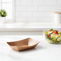 Nouveau plateau alimentaire jetable écologique, biodégradable, recyclé, mat, brillant, enduit de PE, pour la restauration rapide et les fêtes