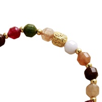 Bracelet de couple élastique perlé de créateur japonais-coréen fait à la main/poignet nouveau cadeau de boule classique géométrique de couleur pierre naturelle