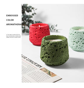 Pot à bougie en béton à motif pierre - Écologique, réutilisable, récipient vide pour l'aromathérapie pour les ventes transfrontalières - Product Image 3