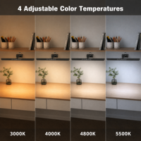 Lampe de bureau LED contemporaine en métal, alimentation CA, réglable, 95 CRI, gradation tactile/infrarouge, protection oculaire, écologique, largeur 80 mm, pour l'étude