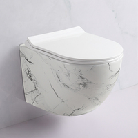 Ensemble WC mural monobloc moderne en céramique avec réservoir encastré et siphon en P