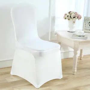 Wholesale Solid Beige Spandex Chair Cover Banquet Wedding Decoration Stretch Multi-colors Spandex Chair Cover