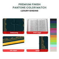 Biblia Personalizada con Diseño de Cruz en Relieve, Tapa Dura de Cuero PU, Impresa al por Mayor, Fabricación OEM, Regalo Religioso