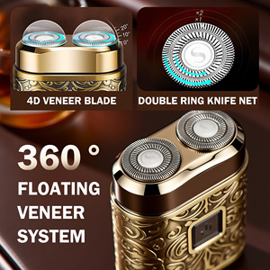 पोर्टेबल बाल दाढ़ी ट्रिमर कॉर्लेस जेब आकार धातु रिचार्जेबल डबल ब्लेड रोटरी इलेक्ट्रिक मिनी शेवर्स यात्रा के लिए - Product Image 2