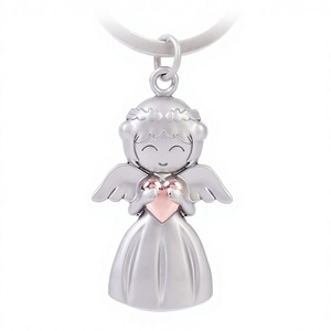 Porte-clés en forme d'ange gardien porte-bonheur avec pendentif cœur pour examen ou cadeau de <span class=keywords><strong>voiture</strong></span> pour femme, petite amie, collègues D 1275 - Product Image 1