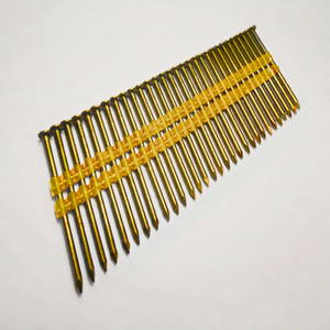 Clavos de Plástico para Enmarcado de 21 Grados, Tipo Anillo/Tornillo/Vástago Liso, Recubrimiento Amarillo para Pistolas de Clavos, Hechos en Vietnam - Product Image 1