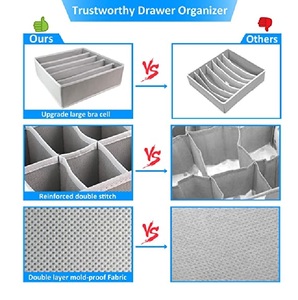 <span class=keywords><strong>4</strong></span>-Mảnh Thân Thiện Với Môi Vải Gấp Duy Nhất Tầng Underbed Quần Áo Tổ Chức Cho Tủ Quần Áo & Bàn Đồ Lót Áo Ngực Vớ Lưu Trữ - Product Image 6