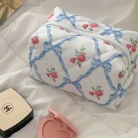 Trousse de Toilette Matelassée à Nœuds Mignons la Plus Vendue, Pochette Cosmétique Zippée à Marque Privée, Sac de Voyage Écologique pour Maquillage et Articles de Toilette