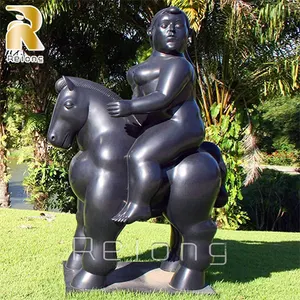 Décor de jardin en plein air abstraite moderne botero bronze grosse femme statue sculpture