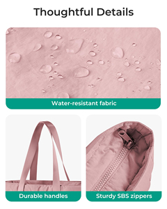Large Gym Tote <b>Bag</b> for Women Sport Yoga 24L Travel Shopping <b>Bag</b> <b>Lightweight</b> Zipper Shoulder Handbag for Daily Work - Product Image 3