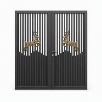 Portail battant en aluminium sur mesure, revêtement poudré, antirouille, pour villa, hauteur 4 pieds, résistant aux UV, écologique, directement de l'usine